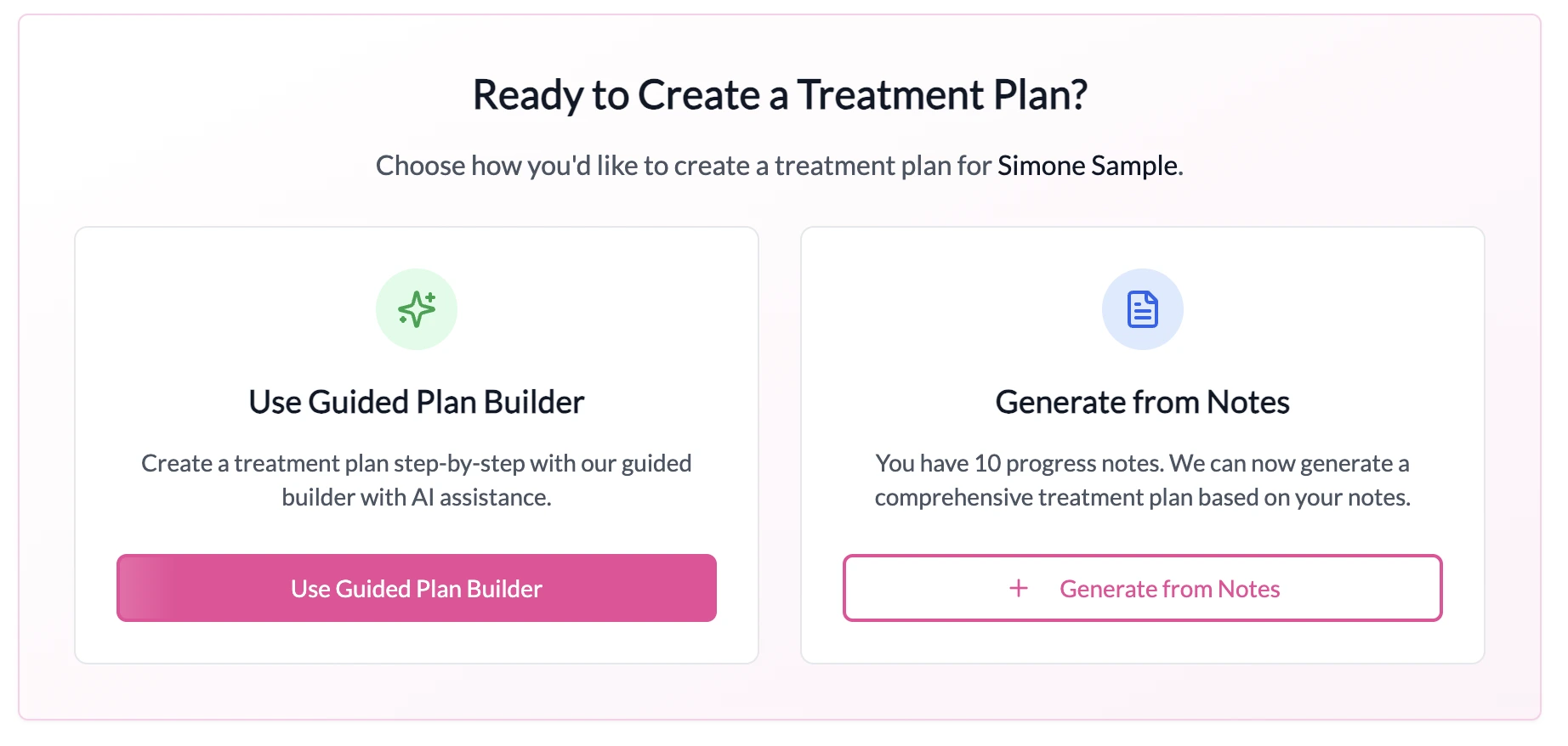 Treatment plan builder
